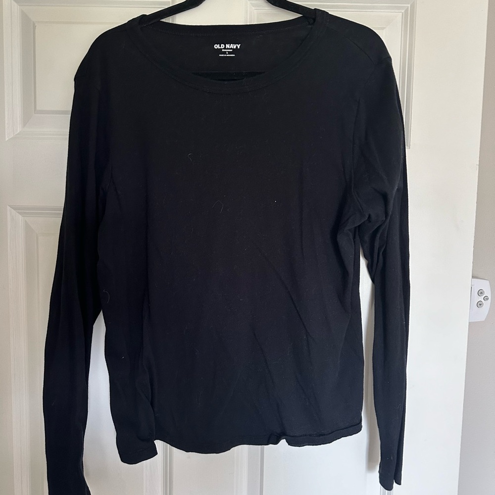 Old Navy Classic Black Crew Neck Top